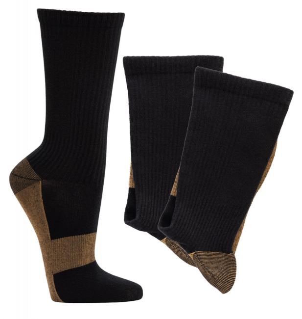 2 Paar TippTexx 24 Kupfer Wellness-Socken mit Kompression
